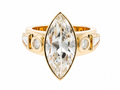 5ct Marquise Cut Diamond Ring – 18K Yellow Gold Bezel