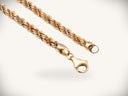 Meridian Weave art gold jewelry: twisted gold rope chain with lobster clasp
