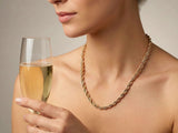 Elegant gold rope chain necklace by ArtGold Meridian Weave