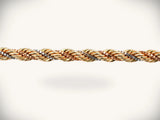 Meridian Weave tri-color twisted rope chain in gold, rose gold, silver by ArtGold