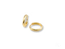 Pair of 18k yellow gold mini hoops earrings in art gold jewelry
