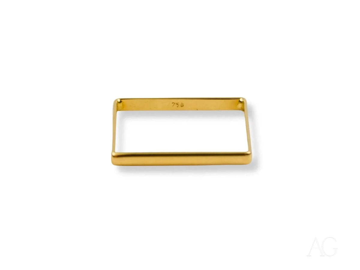 Modern square shape solid 18k yellow gold rectangular bracelet