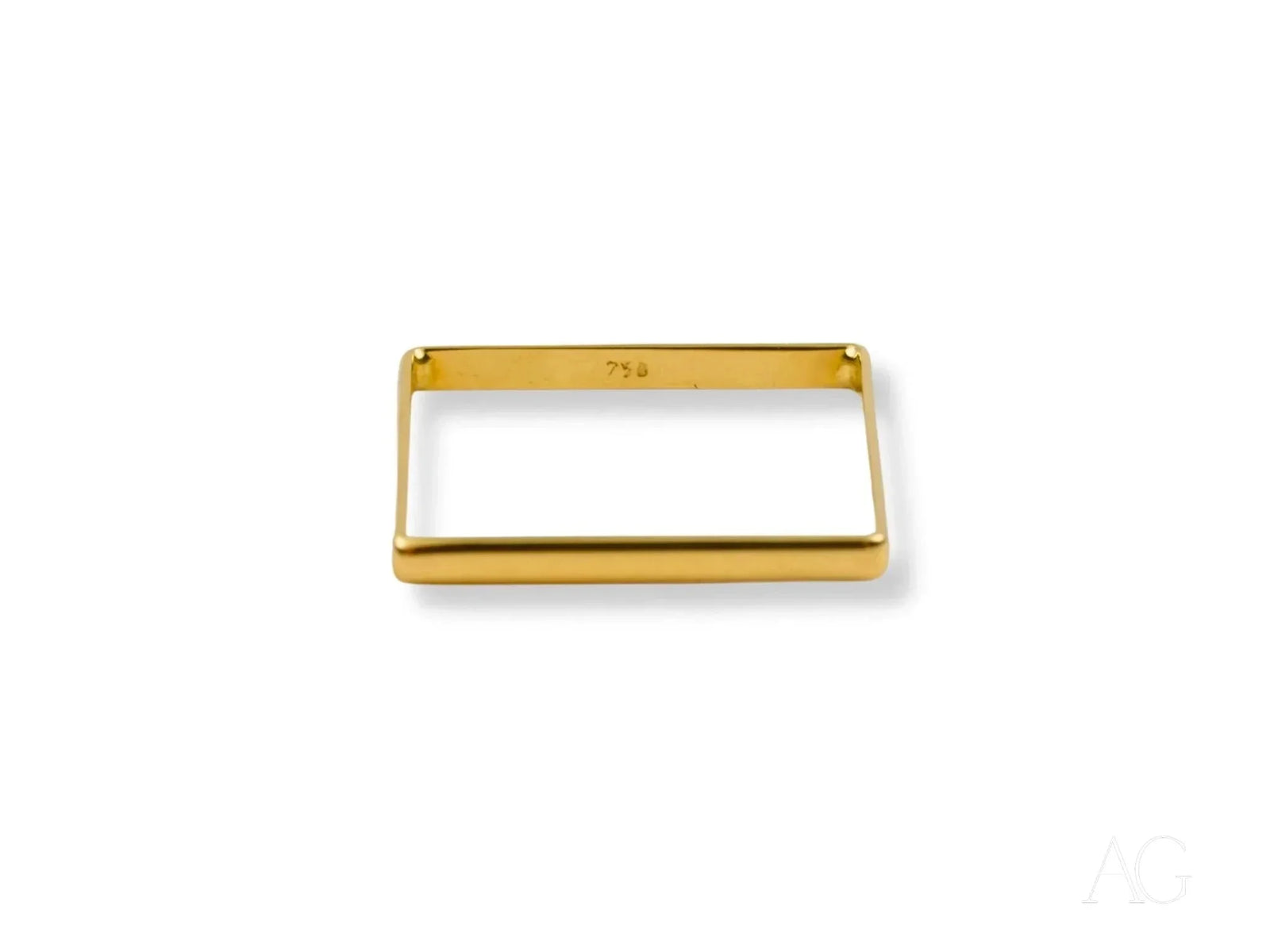 Modern square shape solid 18k yellow gold rectangular bracelet