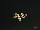 Elegant certified 18k solid gold music note earrings with treble clef