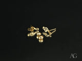 Elegant certified 18k solid gold music note earrings with treble clef