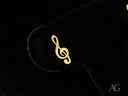 Gold-colored treble clef stud earring in certified 18k solid art gold jewelry
