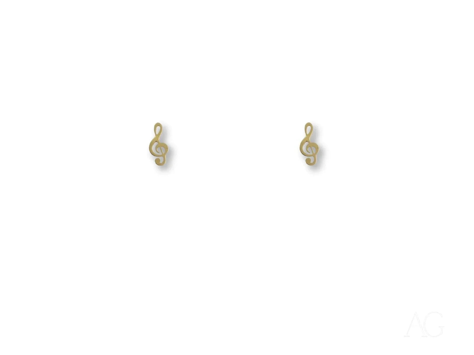 Pair of certified 18k solid gold music note earrings