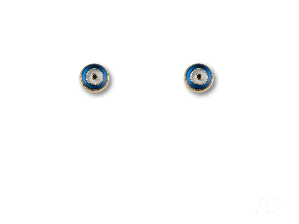 Mystic evil eye stud earrings in 18k art gold jewelry
