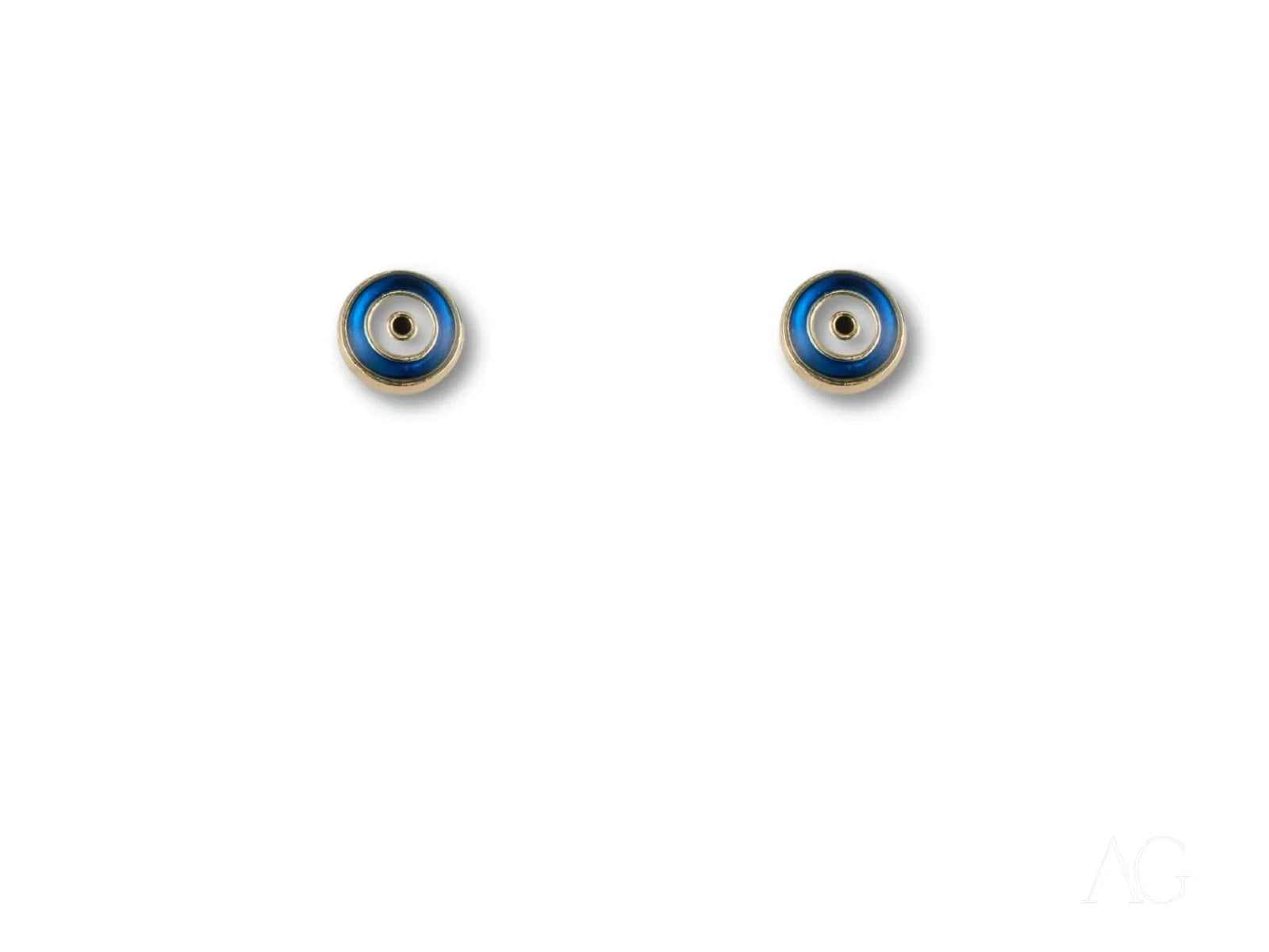 Mystic evil eye stud earrings in 18k art gold jewelry