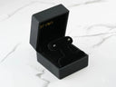 Black Diamond Stud Earrings in 18k White Gold in Velvet Box
