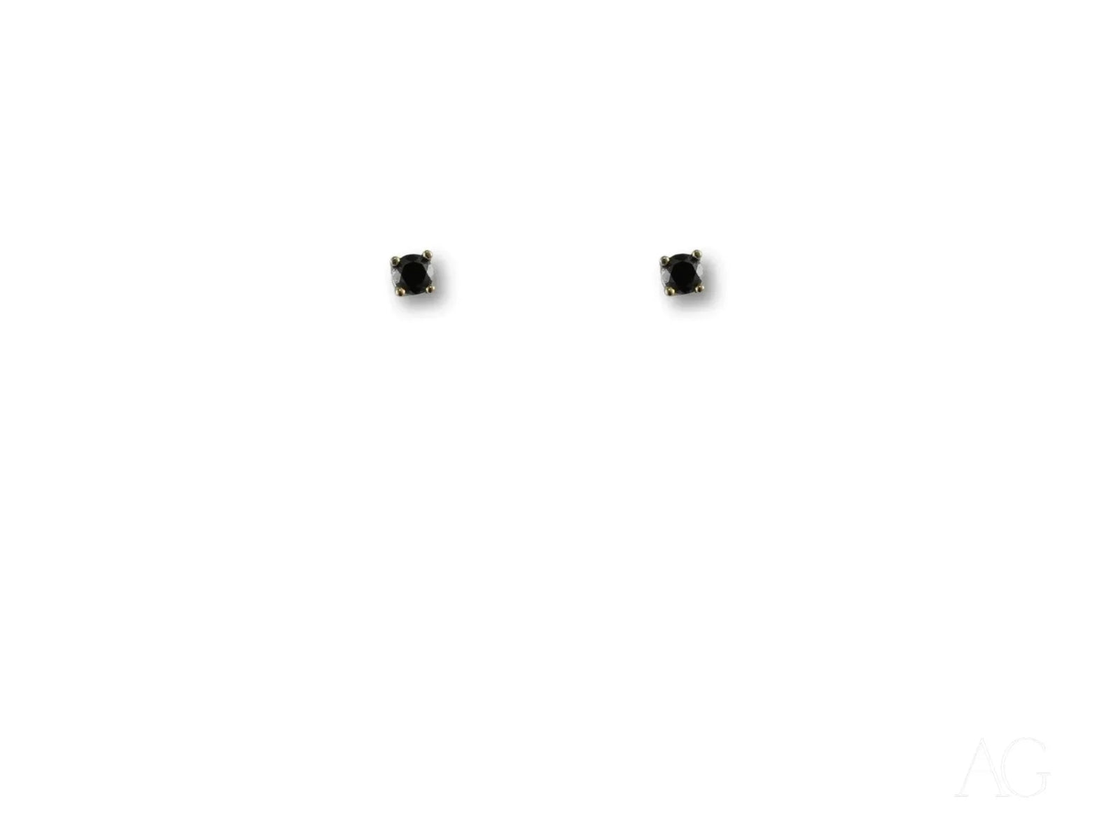Pair of 18k white gold black diamond stud earrings