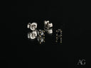 18k white gold black diamond stud earrings with silver settings