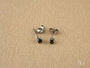 18k white gold black diamond stud earrings with noir elegance