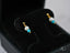 Elegant 18k gold pearl and vibrant turquoise bead art gold jewelry earrings