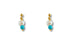 Elegant 18k gold pearl and vibrant turquoise bead earrings from Ocean Breeze art gold jewelry