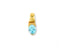 Yellow gold Ocean Breeze Pendant with light blue oval Topaz gemstone, art gold jewelry