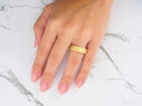 Orbit Lines comfort fit gold band ring with three diamonds