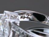 Pear Radiance lab-grown diamond engagement ring with silver gems