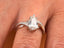 Pear Radiance lab-grown diamond engagement ring with pavé band in white gold for led proposal box