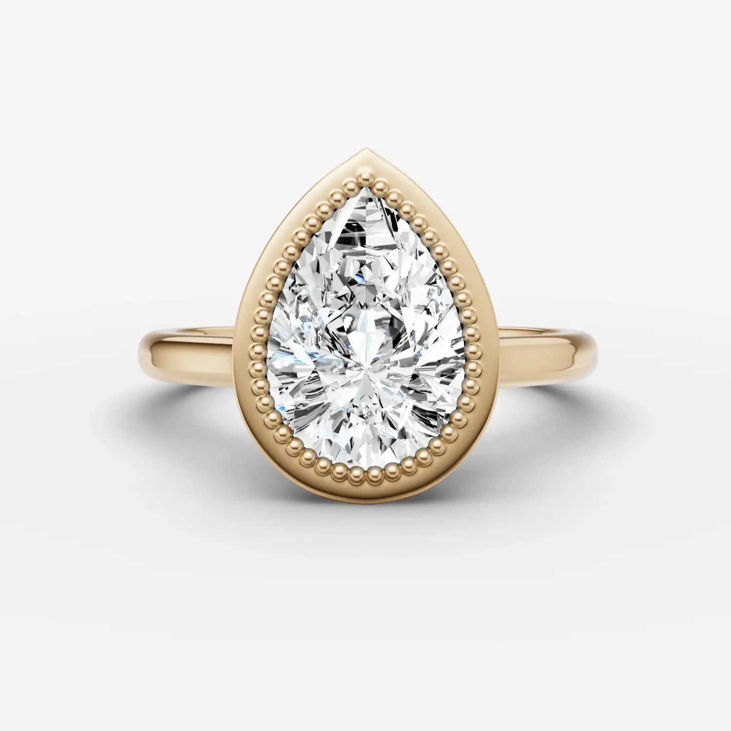 A delicate 18k gold wedding band with a single diamond, showcasing fine gold jewelry in Everett Massachusetts.