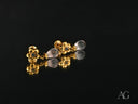 Petal Drops 18K gold flower crystal drop earrings with teardrops