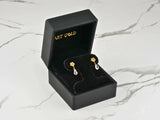 18K gold flower petal drops crystal drop earrings in velvet box