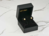 Petal Pearl 18K yellow gold floral pearl earrings in black velvet box