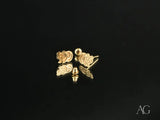 Certified 18k solid gold bear stud earrings with backings