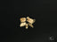 Gold bear-shaped stud earrings with backings, part of Playful Piglet Earrings in art gold jewelry