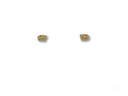 Two certified 18k solid gold ridged stud earrings, playful piglet design