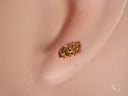 Certified 18k solid gold panda bear stud earring in art gold jewelry