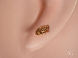 Certified 18k solid gold panda bear stud earring in art gold jewelry