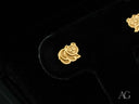 Certified 18k solid gold playful piglet stud earrings in art gold jewelry