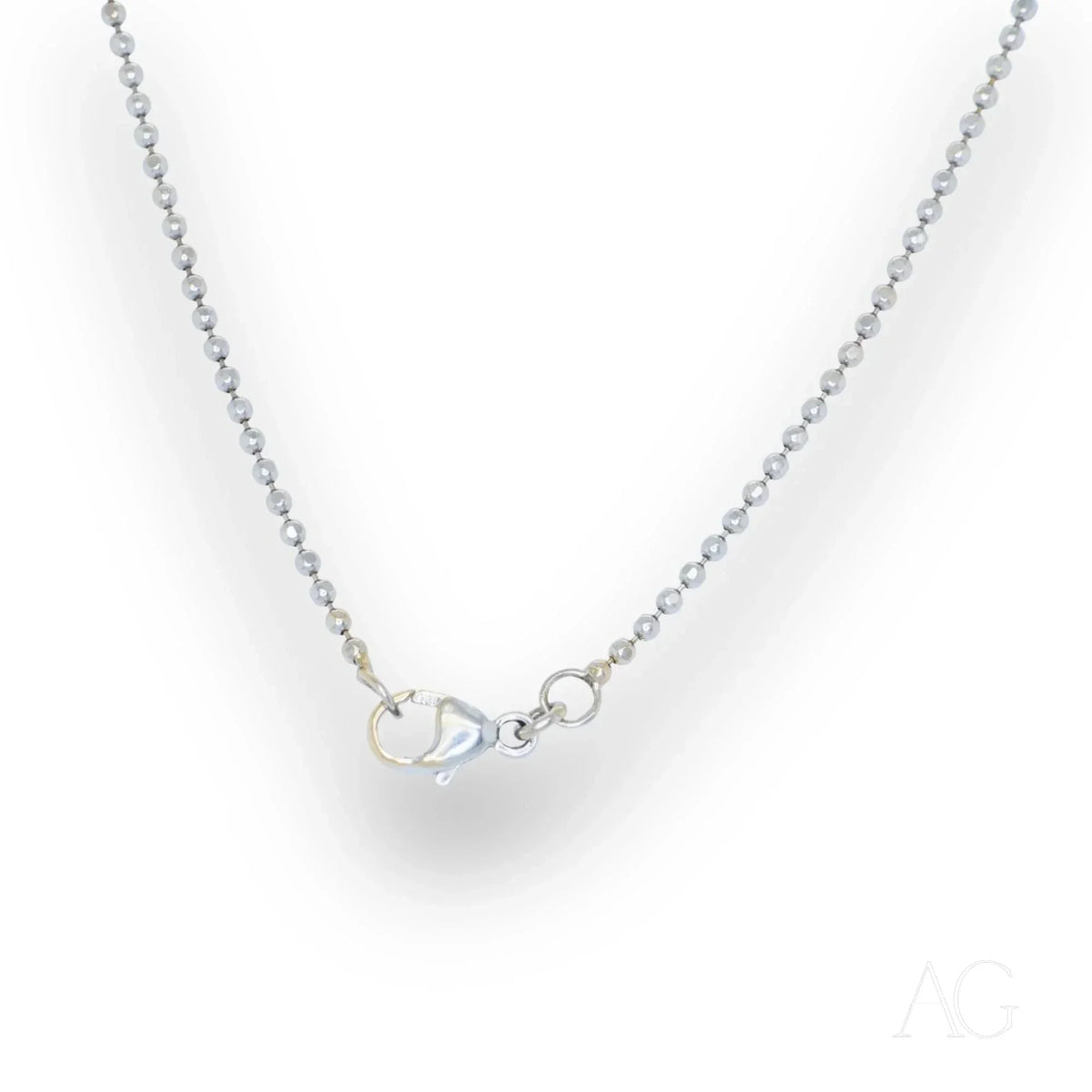Premium 18k white gold anklet with silver-toned ball chain and lobster clasp