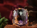 Purple Royale 18K solid gold ring with cushion-cut ametrine gemstone