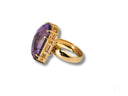 Purple Royale 18k solid gold amethyst diamond ring