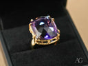 Purple Royale 18K solid gold ring with amethyst and diamonds