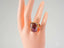 Gold ring with bi-color amethyst and diamond, 18K solid gold art gold jewelry