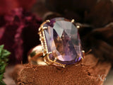 Purple Royale 18K solid gold amethyst ring with diamonds