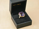 Purple Royale 18k solid gold amethyst ring with purple gemstone