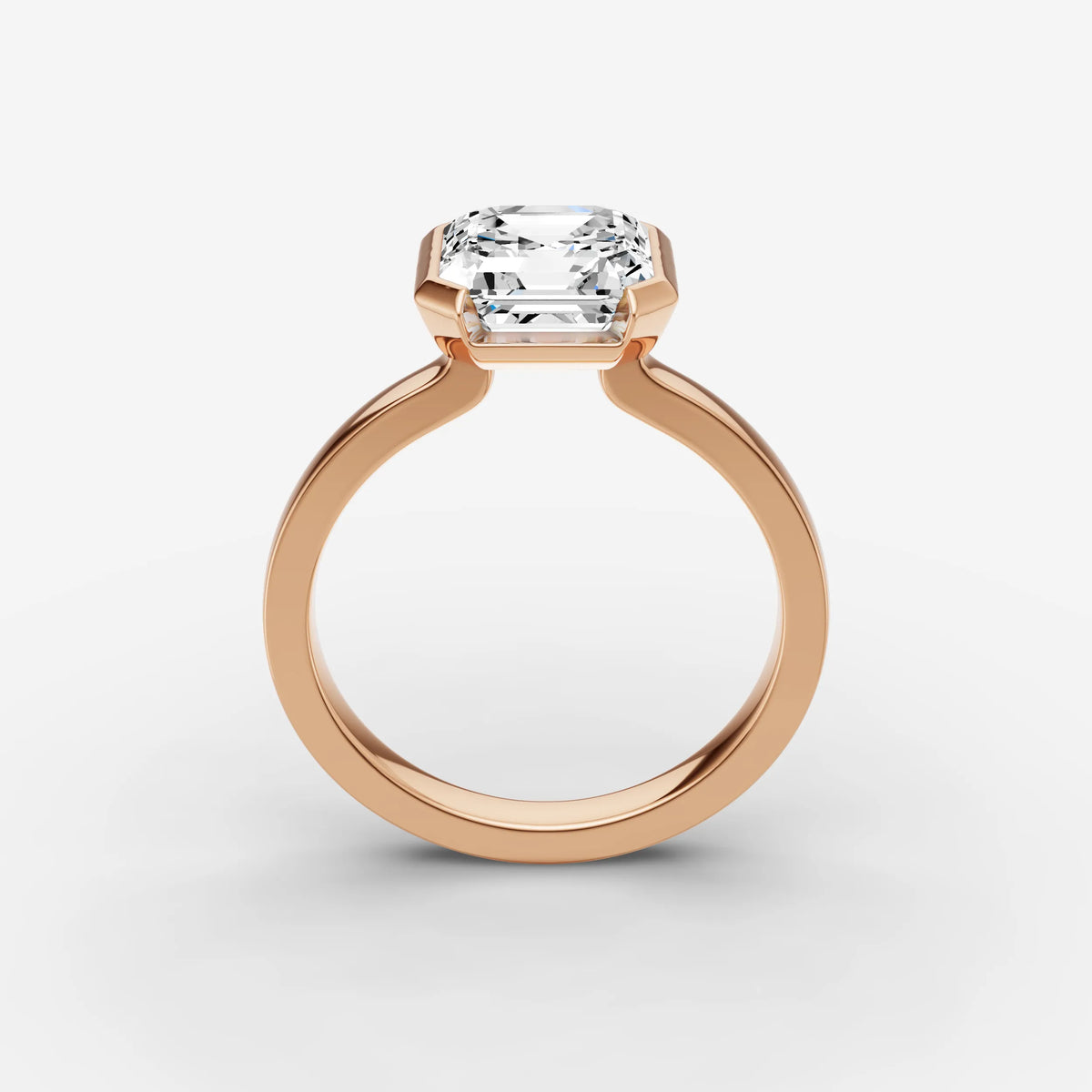 Demi asscher diamond setting in gold, view 9
