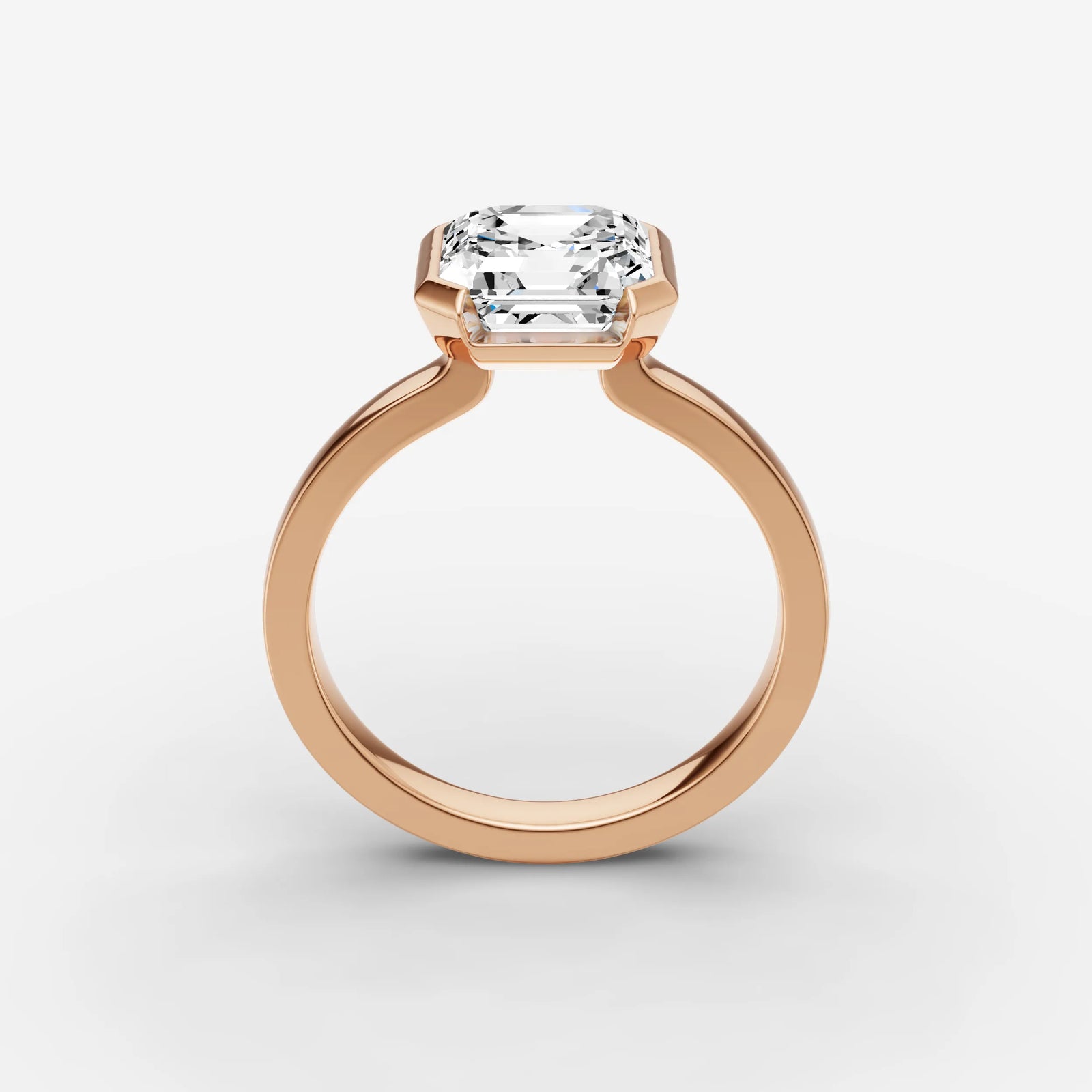 Demi asscher diamond setting in gold, view 9