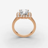 Aurore asscher diamond setting in gold, view 9