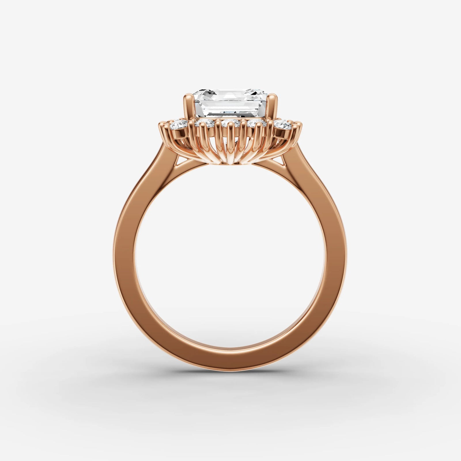 Aurore asscher diamond setting in gold, view 8
