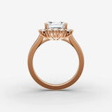 Aurore asscher diamond setting in gold, view 8