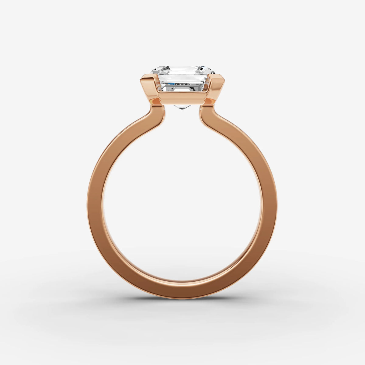 Demi asscher diamond setting in gold, view 8