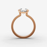 Demi asscher diamond setting in gold, view 8