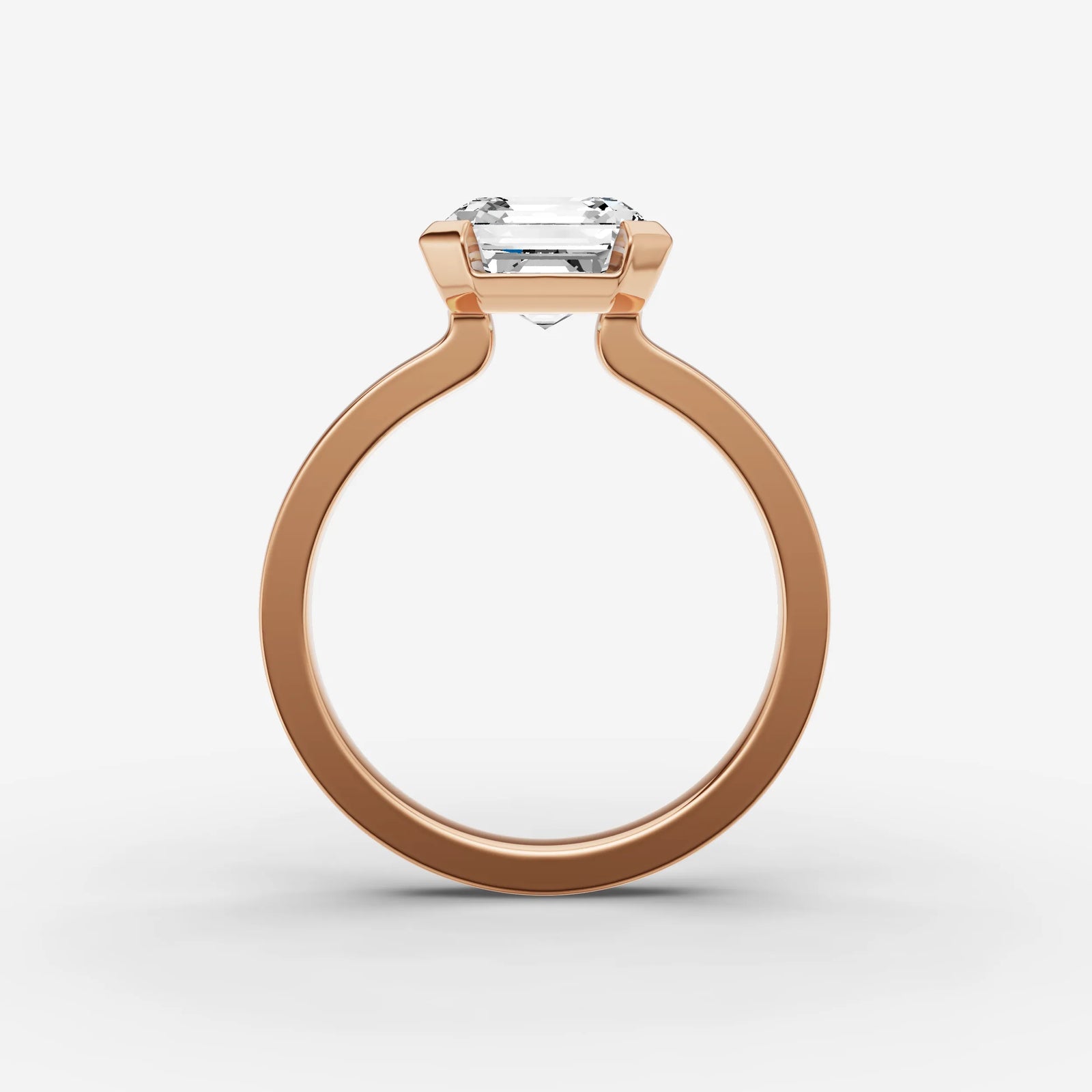 Demi asscher diamond setting in gold, view 8