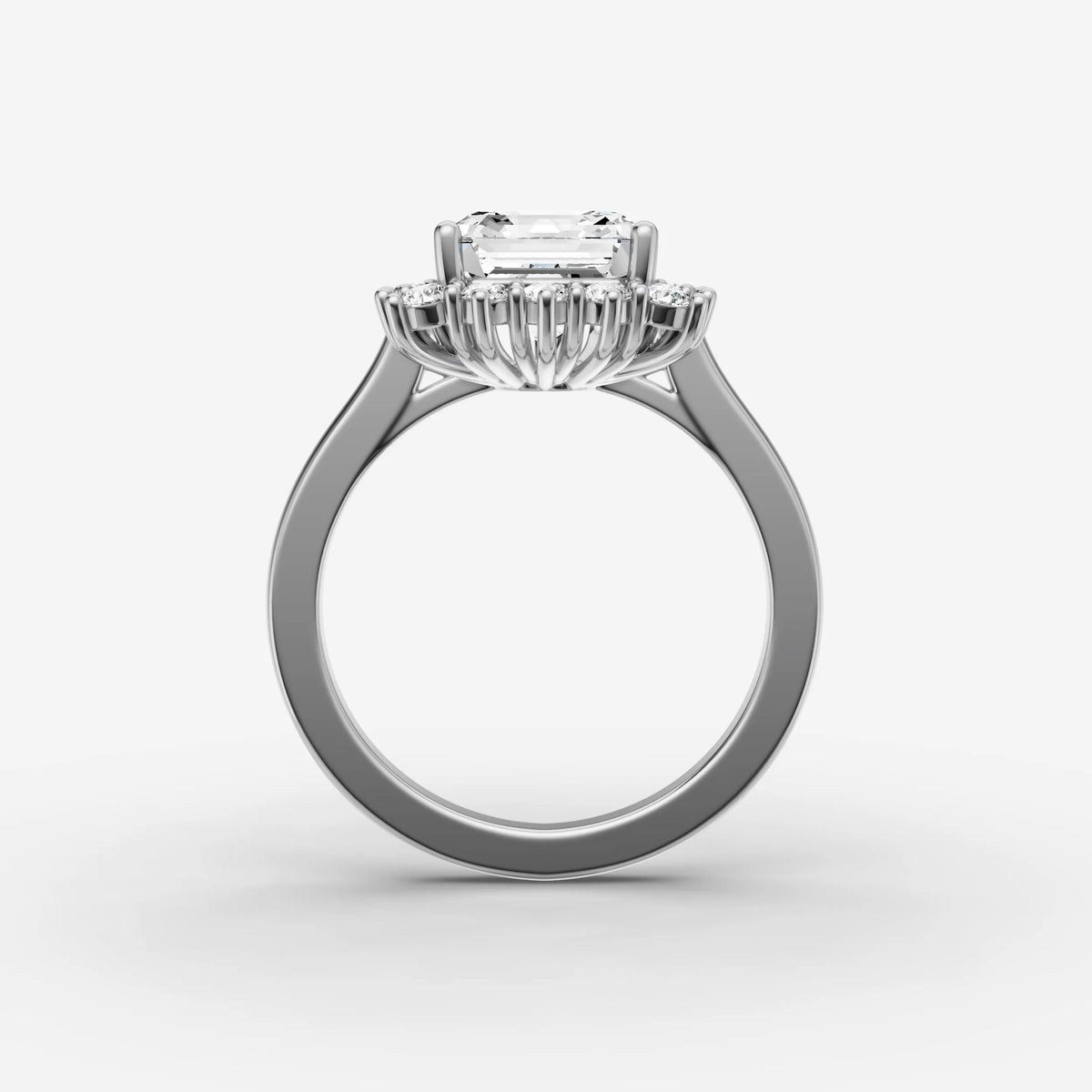 Aurore asscher diamond setting in gold, view 14