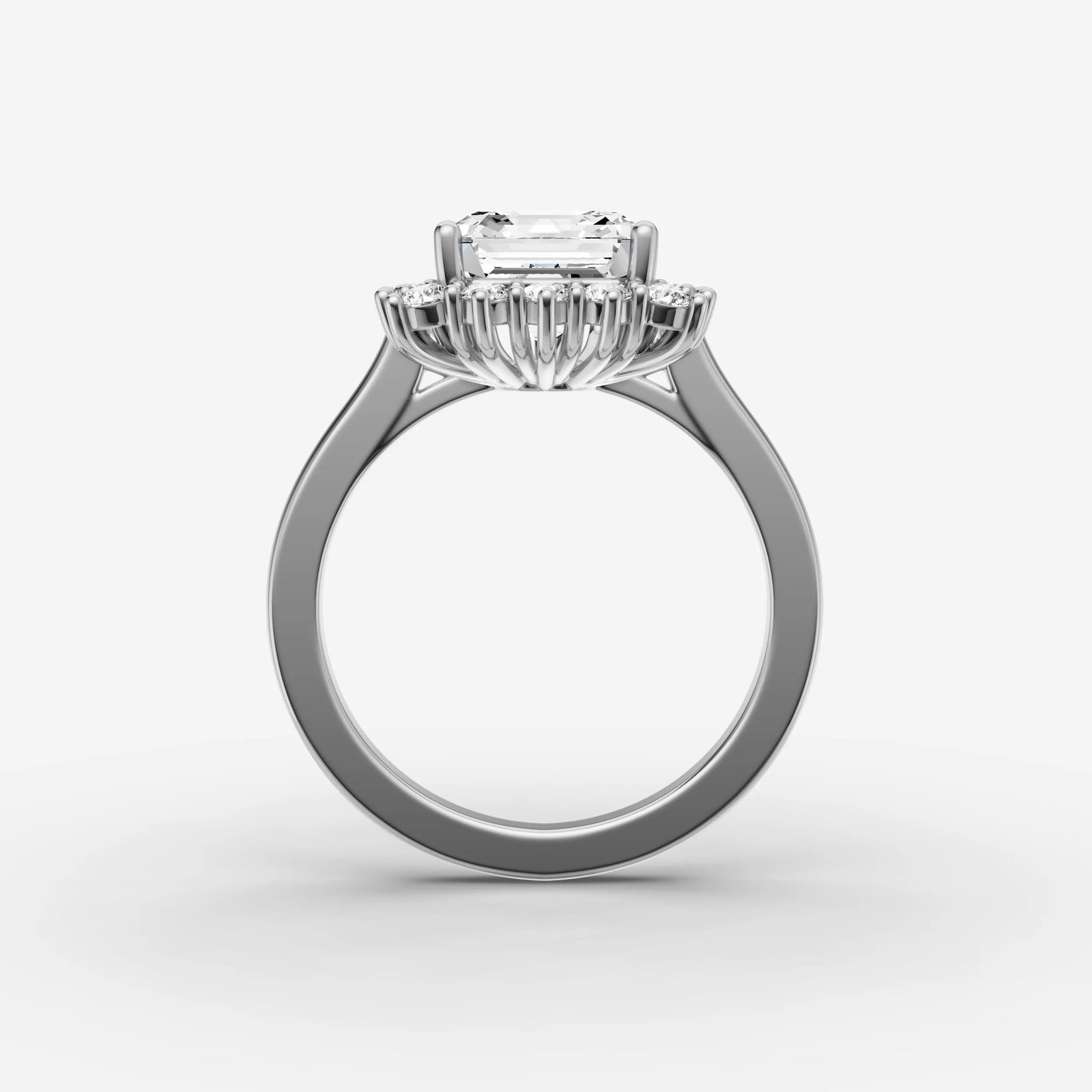 Aurore asscher diamond setting in gold, view 14